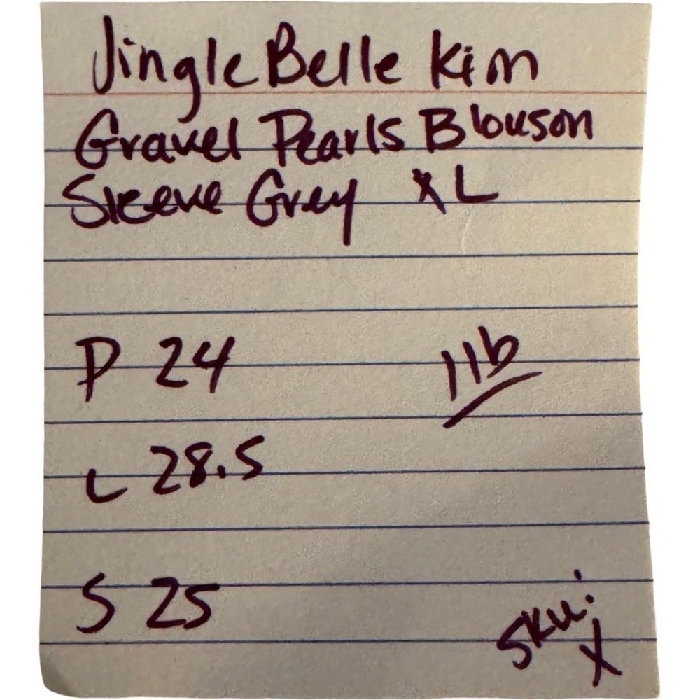 Jingle Belles Kim Gravel Sweatshirt Women XL Heather Grey Pearl Blouson Sleeve - Picture 13 of 13